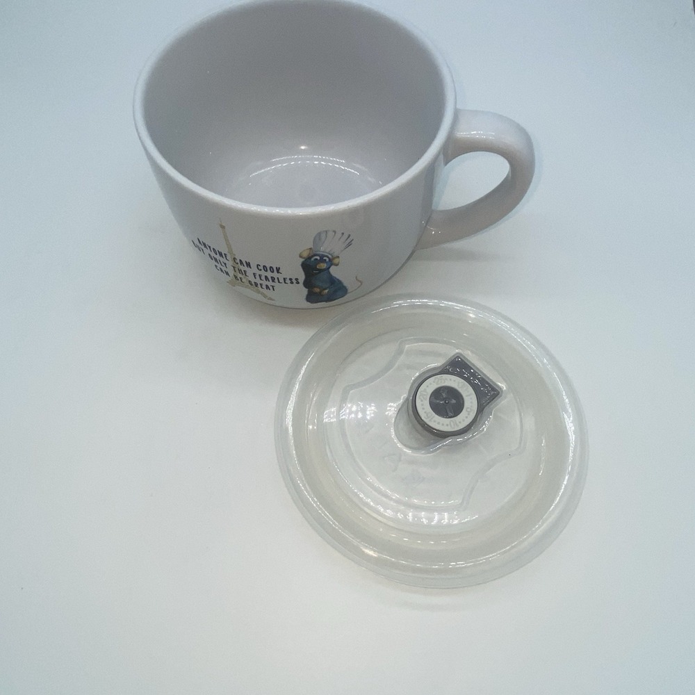 Ratatouille Disney Pixar Movie "Anyone Can Cook" Ceramic Soup Mug With Lid‎ EUC - Picture 6 of 10